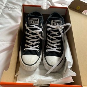 Black high top converse, size 7.5 only worn a few times!